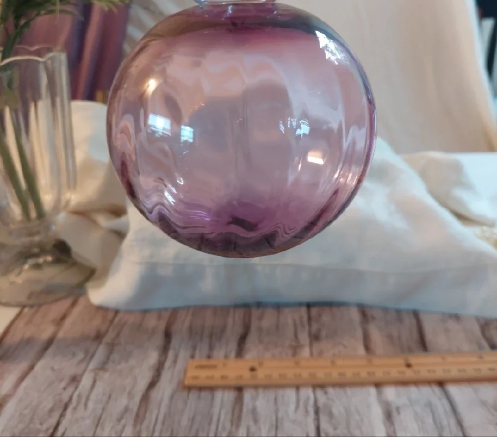 Hand-Blown Glass Holiday Ornament/ Friendship Ball- Purple